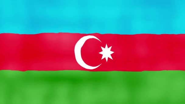 Azerbaycan Bayrağı Dalgalanan Kumaş Mükemmel Döngü Tam Ekran Animasyon Çözünürlük — Stok video