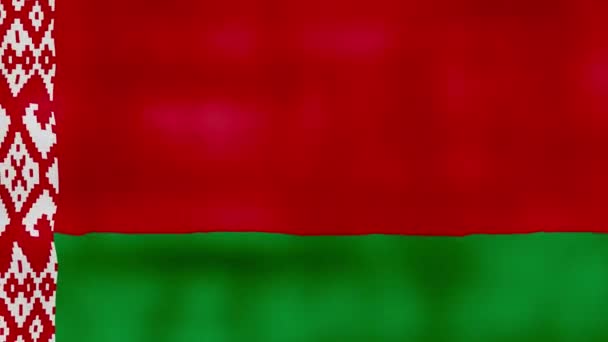 Beyaz Rusya Bayrağı Dalgalanan Kumaş Mükemmel Döngü Tam Ekran Animasyon — Stok video