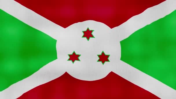 Burundi Flagga Viftande Duk Perfekt Looping Helskärmanimation Resolution Mp4 — Stockvideo