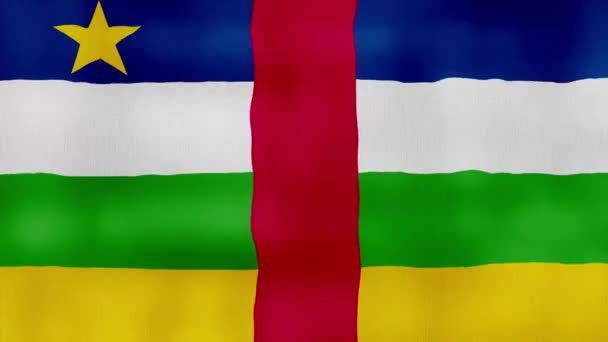 Közép Afrikai Köztársaság Zászló Hullámzó Ruha Perfect Looping Teljes Képernyős — Stock videók