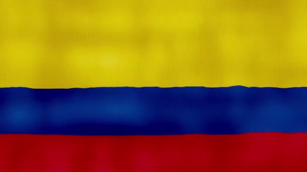 Bandeira Colômbia Acenando Pano Perfeito Looping Animação Tela Cheia Resolution — Vídeo de Stock