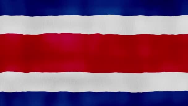 Bandera Costa Rica Ondeando Paño Perfect Looping Animación Pantalla Completa — Vídeos de Stock