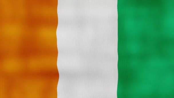 Cote Divoire Islands Flag Waving Cloth Perfect Looping Full Screen — Stock Video