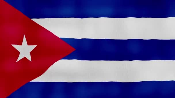 Flaga Kuby Tkanina Machająca Doskonała Pętla Pełny Ekran Animacja Resolution — Wideo stockowe