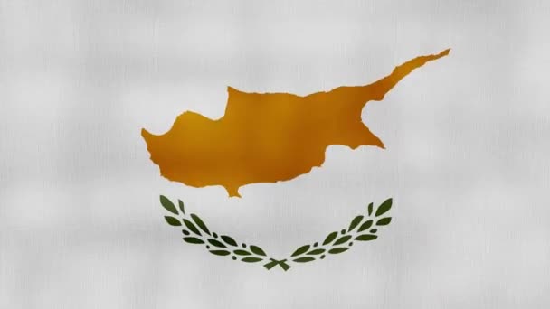 Bandeira Chipre Acenando Pano Perfeito Looping Animação Tela Cheia Resolution — Vídeo de Stock