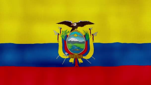 厄瓜多尔国旗挥布完美回圈 全屏动画4K解像度 — 图库视频影像
