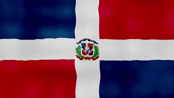 Dominikanische Republik Flagge Schwenken Tuch Perfekte Looping Vollbild Animation Auflösung — Stockvideo