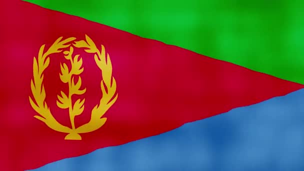 Vlajka Eritrea Mává Látkou Perfect Looping Animace Celou Obrazovku Resolution — Stock video