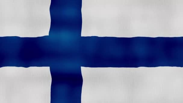 Finnland Flagge Schwenkendes Tuch Perfect Looping Vollbild Animation Auflösung Mp4 — Stockvideo