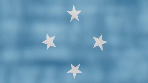 Sfederowana Flaga Stanów Zjednoczonych Mikronezji Tkanina Machająca Doskonałe Pętli Pełny — Wideo stockowe