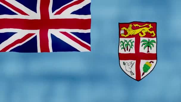 Fidzsi Zászló Hullámzó Ruha Perfect Looping Teljes Képernyős Animáció Resolution — Stock videók