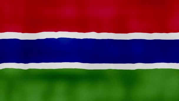 Bandera Gambia Ondeando Paño Perfect Looping Animación Pantalla Completa Resolution — Vídeos de Stock