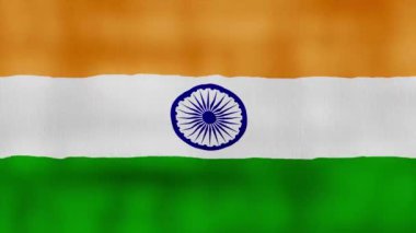 Hindistan bayrağı sallayan kumaş mükemmel döngü, tam ekran animasyon 4K Çözünürlük. mp4