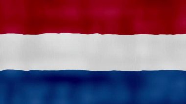 Hollanda bayrağı dalgalanan kumaş mükemmel döngü, tam ekran animasyon 4K Çözünürlük mp4