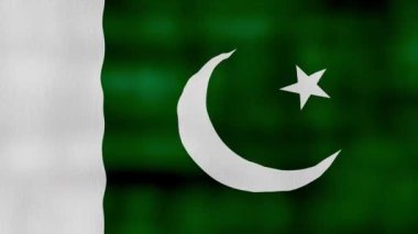 Pakistan bayrağı dalgalanan kumaş mükemmel döngü, tam ekran animasyon 4K Çözünürlük. mp4