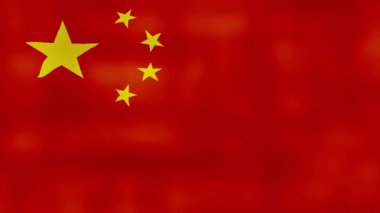 Çin Halk Cumhuriyeti bayrağı sallıyor. Kumaş kusursuz döngü, tam ekran animasyon 4K Çözünürlük. mp4