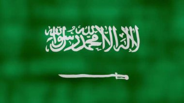 Suudi Arabistan bayrağı dalgalanan kumaş kusursuz döngü, tam ekran animasyon 4K Çözünürlük mp4