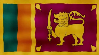 Sri Lanka Bayrağı Sallayan Kumaş Mükemmel Döngü, Tam Ekran Canlandırma 4K Çözünürlük mp4