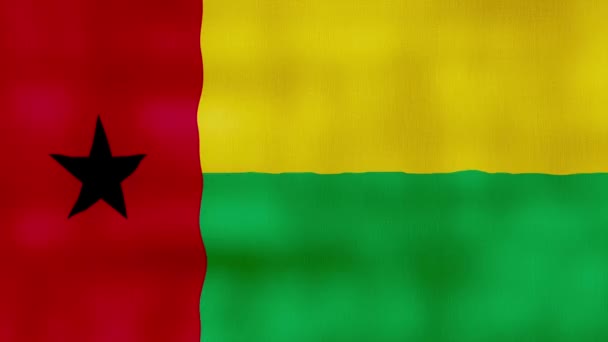 Guinea Bissau Vlajka Mává Látkou Perfect Looping Full Screen Animace — Stock video