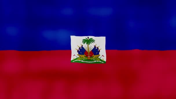 海地国旗挥动布完美回圈 全屏动画4K解析度 — 图库视频影像