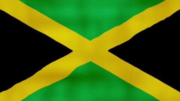 Bendera Jamaika Melambaikan Kain Perfect Looping Animasi Layar Penuh Resolution — Stok Video
