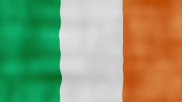 Paño Ondeante Bandera Irlanda Perfect Looping Animación Pantalla Completa Resolution — Vídeos de Stock