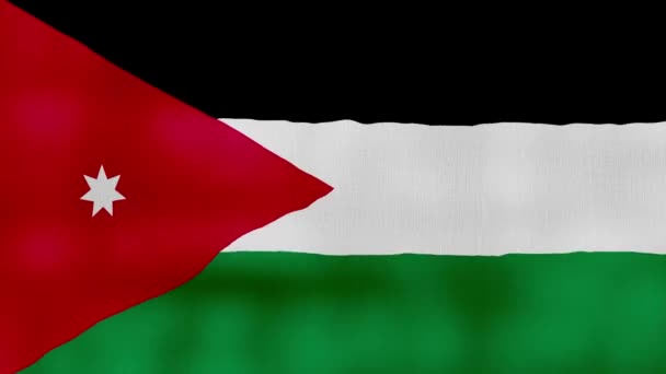 Прапор Йорданії Махає Тканиною Perfect Looting Повний Екран Анімації Resolution — стокове відео