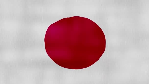 Bandeira Japão Acenando Pano Perfeito Looping Animação Tela Cheia Resolution — Vídeo de Stock