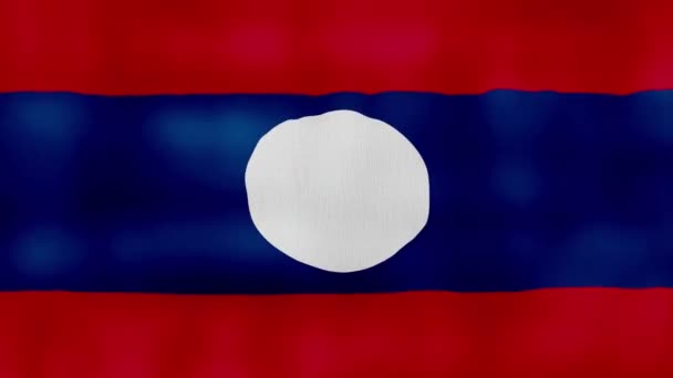 Drapeau Laos Agitant Tissu Boucle Parfaite Animation Plein Écran Resolution — Video