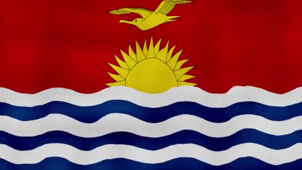Vlajka Kiribati Mává Látkou Perfect Looping Animace Celou Obrazovku Resolution — Stock video