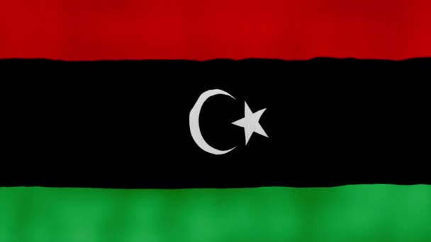 Libyen Flagge Schwenkendes Tuch Perfect Looping Vollbild Animation Resolution Mp4 — Stockvideo