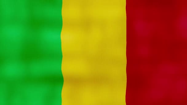 Mali Flagga Viftande Duk Perfekt Looping Helskärmanimation Resolution Mp4 — Stockvideo