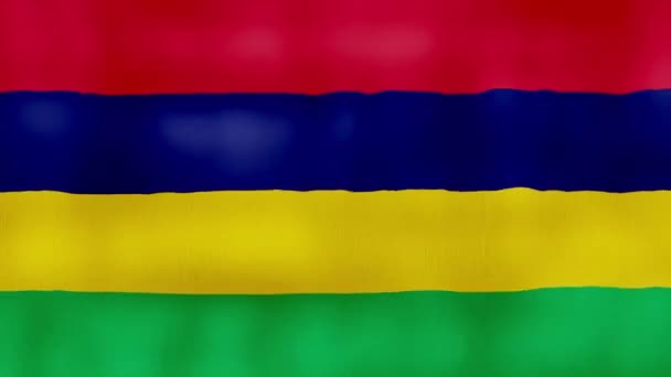 Mauritius Flagge Schwenkende Tuch Perfect Looping Vollbild Animation Auflösung Mp4 — Stockvideo