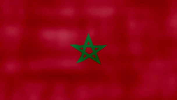 Morocco Flag Waving Cloth Perfect Looping Full Screen Animation Resolution — Stock Video