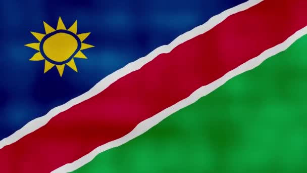 Namíbia Zászló Hullámzó Ruha Perfect Looping Teljes Képernyős Animáció Resolution — Stock videók