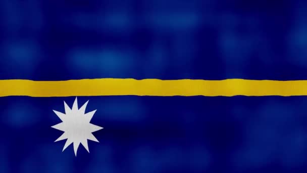 Nauru Flagge Schwenkende Tuch Perfekte Looping Vollbild Animation Auflösung Mp4 — Stockvideo