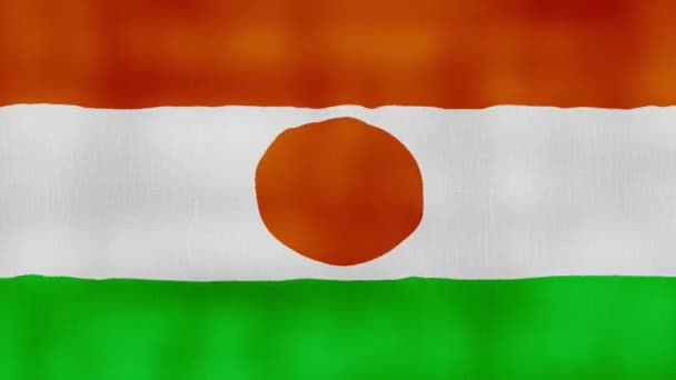 Niger Flag Machająca Tkanina Perfect Looping Pełny Ekran Animacji Resolution — Wideo stockowe
