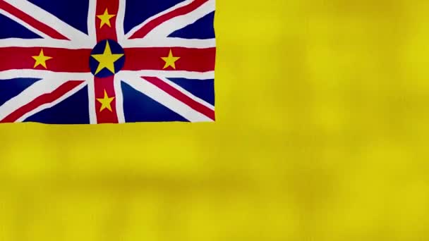 Niue Flaga Falująca Tkanina Perfect Looping Pełny Ekran Animacja Resolution — Wideo stockowe