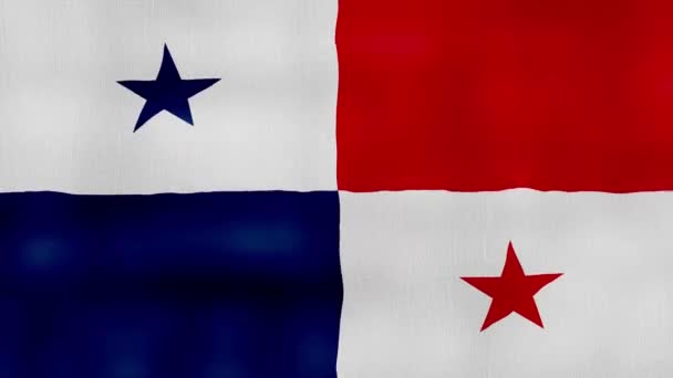 Flaga Panamy Tkanina Machająca Doskonała Pętla Pełnoekranowa Animacja Resolution Mp4 — Wideo stockowe