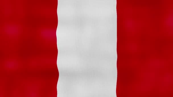 Paño Ondeante Bandera Perú Perfect Looping Animación Pantalla Completa Resolution — Vídeos de Stock