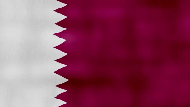 Bandera Qatar Ondeando Tela Perfect Looping Animación Pantalla Completa Resolution — Vídeos de Stock