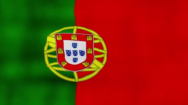 Португальский Флаг Размахивая Тканью Perfect Looping Полноэкранная Анимация Resolution Mp4 — стоковое видео