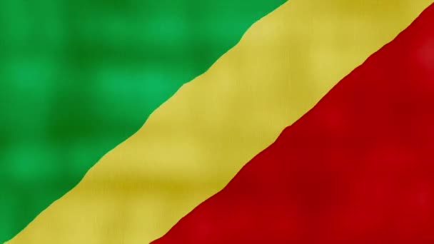 Republiken Kongo Flagga Viftande Duk Perfekt Looping Helskärmanimation Resolution Mp4 — Stockvideo