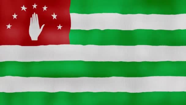 Republiken Abchazien Flagga Viftande Tyg Perfekt Looping Helskärmsläge Animation Resolution — Stockvideo