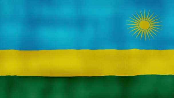 Прапор Руанди Махає Тканиною Perfect Looping Повний Екран Анімації Resolution — стокове відео