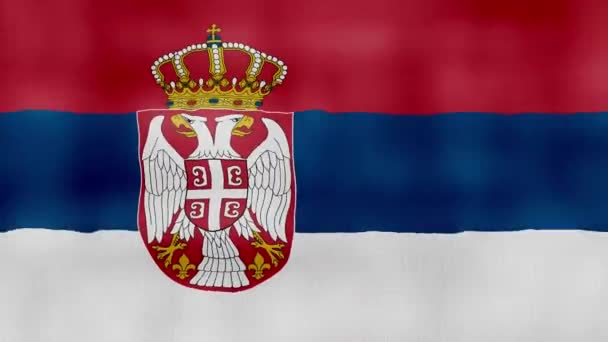 Paño Ondeante Bandera Serbia Perfect Looping Animación Pantalla Completa Resolution — Vídeos de Stock
