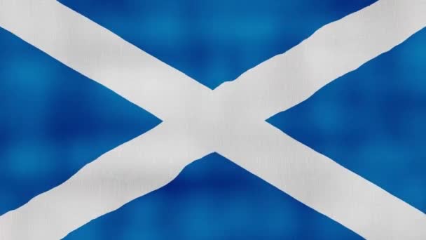 Flaga Szkocji Tkanina Machająca Doskonała Pętla Pełny Ekran Animacja Resolution — Wideo stockowe