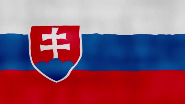 Slovakia Flag Melambaikan Kain Sempurna Looping Layar Penuh Animasi Resolution — Stok Video