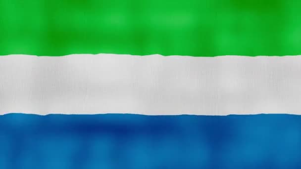 Sierra Leona Paño Ondeante Bandera Perfect Looping Animación Pantalla Completa — Vídeos de Stock