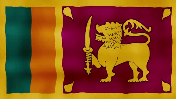 Sri Lanka Flagga Viftande Duk Perfekt Looping Helskärmanimation Resolution Mp4 — Stockvideo